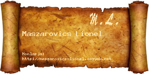 Maszarovics Lionel névjegykártya